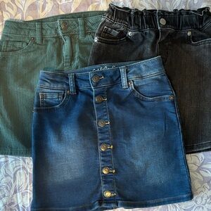 Cat & Jack target girls mini skirts denim corduroy size M 7/8 years